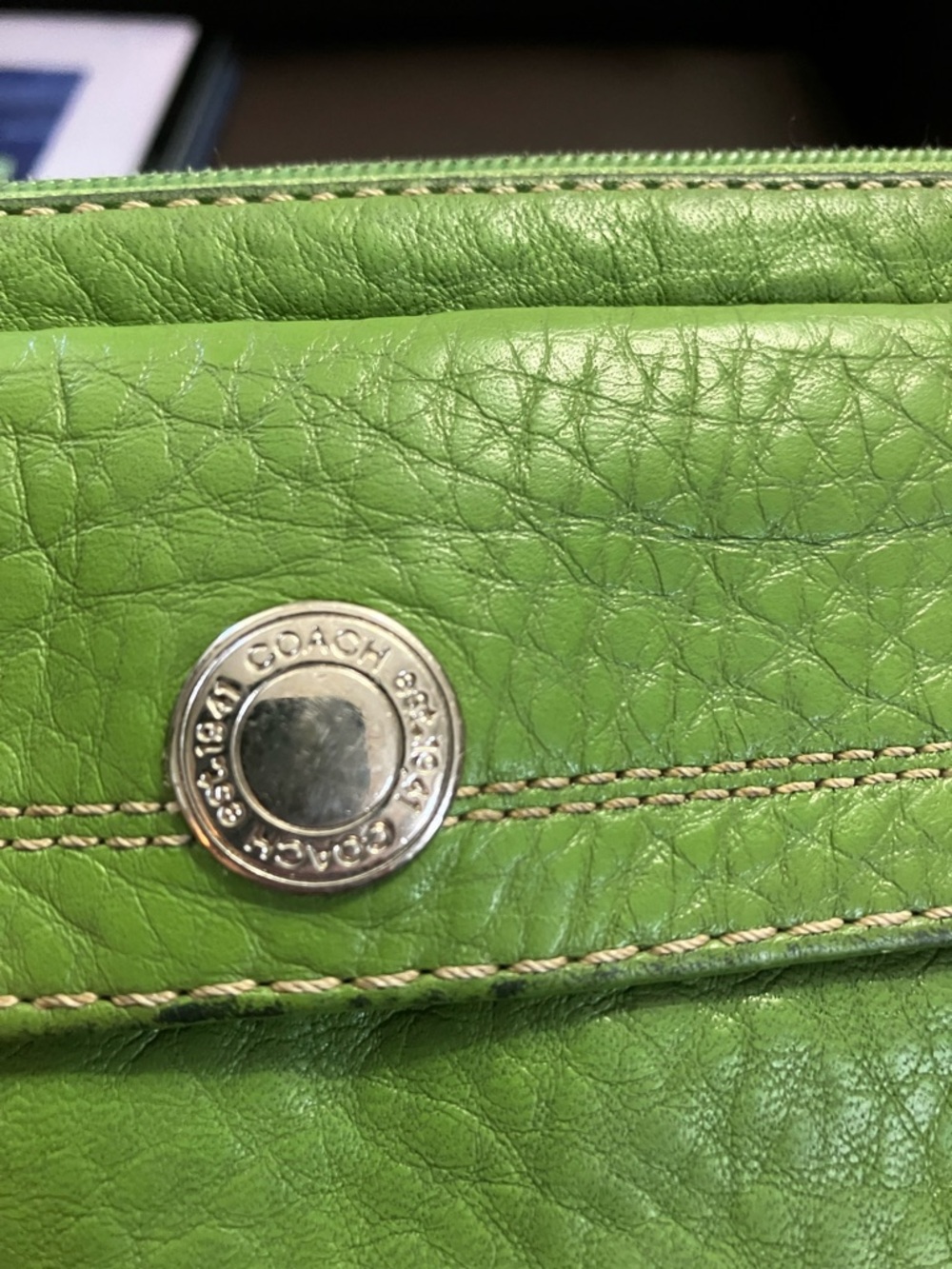 Coach Hamilton Green Leather Wristlet Wallet - Picture 8 of 10